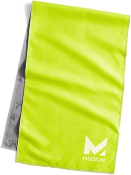 Mission Original Cooling Towel- Evaporative Cool Technology, Cools Instantly When Wet, UPF 50 Sun Protection, for Sports, Yoga, Golf, Gym, Neck, Workout, 10” x 33”